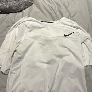 men’s nike white compression tee